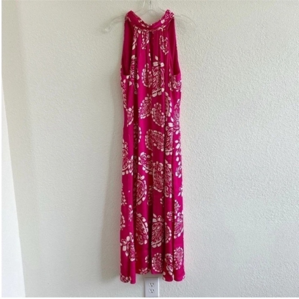 Milly Adrian Floral Paisley Halter Midi Dress Pink - Picture 5 of 8